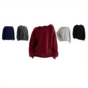 Custom Logo Plain Dyed Spring Casual Solid High Quality Heavyweight 450gsm 100% Cotton French Terry Anti-Pilling Crewneck - Product Image 4