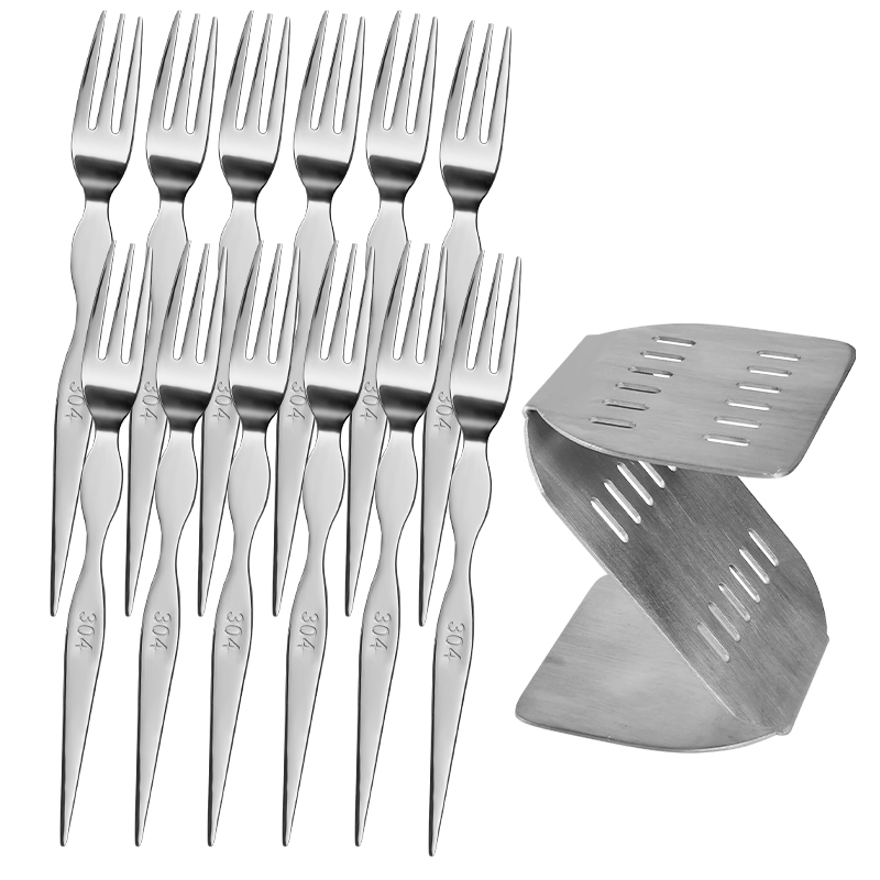 Fourchette en argent 12 pièces avec support