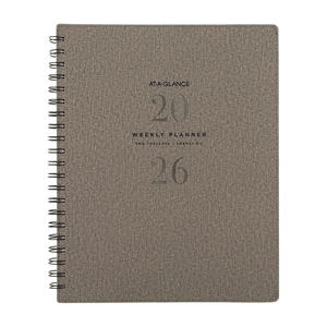 Agenda 2026 con espiral, tamaño A5, calendario con correa en inglés, planificador impreso, cubierta de cuero, planificador diario, cuaderno manual de eficiencia - Product Image 1