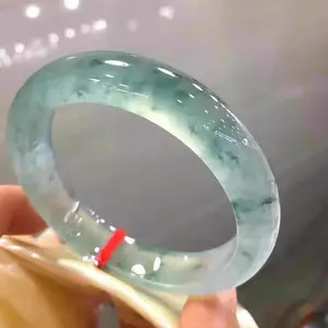 Pulsera De Jade Natural缅甸一种绿色手工雕刻翡翠手镯真正的翡翠珠宝缅甸翡翠手镯