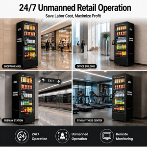 Distributeur automatique commercial XMAI à vision IA, gestion à distance 4G, grande capacité, suivi des stocks par IA, paiement multi-mode - Product Image 4