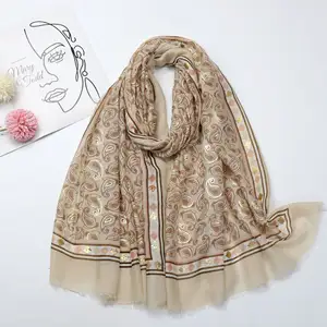Luxury Brand Cotton Scarf Women Large Shawls Wrap Fashion Pashmina Hijab Echarpe Beach Printed Scarves Female Foulard Pareo