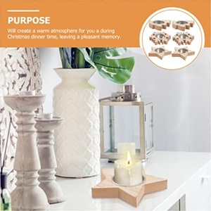 Décoration de table de Noël en bois, ornement de fête de Noël, chandelier de Noël - Product Image 5