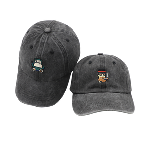 Gorra de Béisbol Unisex de Algodón con Diseño de Bordado de Personajes, Gorra Casual Ajustada de 6 Paneles, Logotipo en el Panel Izquierdo, Talla Adulto - Product Image 1