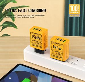 适用于iPhone充电器的145W最大usb-c适配器QC3.0 USB + C型USB手机充电器适用于iPhone适配器的手机配件 - Product Image 5