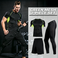 Ensemble de vêtements de sport d'été pour homme Amflex, en spandex/polyester, ultra-léger, respirant, à séchage rapide, anti-transpiration, compression