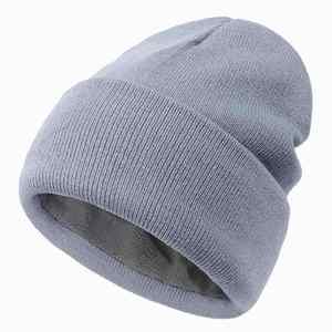 Gorros de Invierno Personalizados al por Mayor en Stock para Mujer, Gorros de Punto Acrílicos con Forro Polar Cálido, Lisos y de Color Sólido - Product Image 6