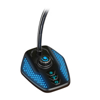 Microphone d'ordinateur USB RGB Plug & Play Microphone filaire à condensateur omnidirectionnel de bureau