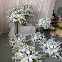 Meilleures ventes : Boules de fleurs artificielles blanches et bleues pour centres de table de mariage et décoration de table