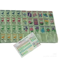 Ensemble de Mahjong américain de luxe en acrylique pliable et portable, moderne, avec perles de matcha, coffret cadeau sur mesure, cadeaux perlés scintillants pour événements sociaux