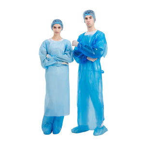 Hôpitaux jetables généraux/OEM de paquet individuel de robe d'isolement de <span class=keywords><strong>CPE</strong></span> de dos ouvert - Product Image 3