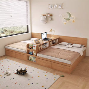 Competitively Priced Modern <b>Commercial</b> <b>Furniture</b> Set Wooden Twin Bed Storage Wardrobe for Small Apartment and Airbnb Rental - Product Image 3