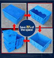 Vente en gros de boîtes pliables en plastique HDPE écologiques Leadloong, boîtes de déménagement solides avec couvercle, capacité de 40-60 kg, ISO9001/ROHS