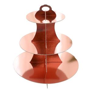 Supporto per torta in cartone a 3 livelli di carta per dolci rotondi per Cupcake a torre supporto per pasticceria usa e getta per esposizione di Dessert per feste di compleanno - Product Image 3