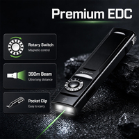 Lampe torche LED rotative ST17 3000LM IPX7 avec laser vert UV365, faisceau large magnétique, rechargeable USB-C, torche d'inspection portable