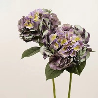 Bunga Hydrangea Gaya Eropa Berkualitas Tinggi, Dilukis Secara Realistis, 65cm, Bunga PU Artifisial, Sentuhan Asli, Dekorasi Rumah, Pernikahan, Hotel