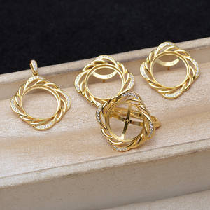 Juego de Perlas de Plata S925 para Manualidades, Mabuto 14.5-14.7mm, Colgante Vacío para Pendientes y Anillos, Chapado en Oro, Cuentas de 3-4mm, Chapado 6120 - Product Image 1