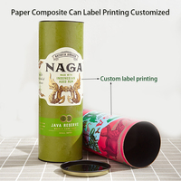 Tubo de papel personalizado con relieve (visible en las etiquetas) para regalo (para guardar ron añevido, como se indica en las etiquetas)