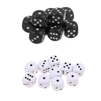 Round Corner Wood Dice For Bar Party Rpg Board Game Custom Adult Games Engrave White Dice
