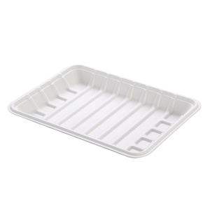 Vaisselle écologique Jetable Biodégradable Compostable Bagasse Pâte à Papier Blanc 7.65 "x 5.7'' <span class=keywords><strong>Plateau</strong></span> de Canne à Sucre pour Fruits - Product Image 2