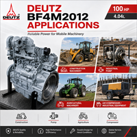 Mesin Diesel DEUTZ BF4M2012 100HP 4.04L Turbocharged Mesin Industri untuk Peralatan Pompa Kompresor Mesin Konstruksi