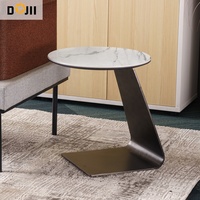Décoration de la maison, table d'appoint en acier inoxydable brossé de luxe, pour le salon