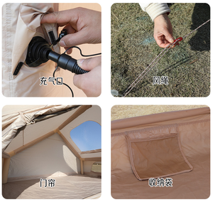 Grande tente de camping gonflable d'extérieur en Oxford, résistante au vent, au soleil et à la pluie, ouverture automatique rapide, taille et couleur personnalisables - Product Image 5