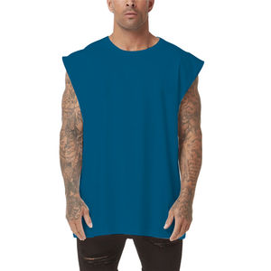 Chaleco sin Mangas de Color Sólido Estilo Hip Hop Urbano para Hombre, Cómodo, Transpirable, Corte Regular, Relajado, Poliéster/Algodón, Estampado Puff - Product Image 2