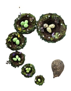 Adornos Decorativos de Paja Tejida Estilo Rústico Campestre para Pascua, Bodas y Festivales, con Forma de Nido, para Pedidos Internacionales y Comercio Exterior - Product Image 2