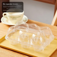1 2 4 6 trous Boîte d'emballage à cupcakes en plastique à fenêtre transparente pour muffins et desserts de boulangerie Empilable