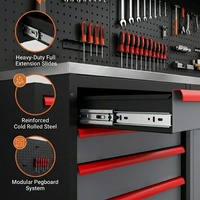 Gabinete de Herramientas de Acero Resistente Personalizable OEM, 15 Cajones, Ruedas, Estilo Moderno Europeo, Cerradura con Llave, Capacidad de Carga de 1000 kg, para Garaje