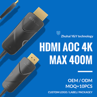 Câble à fibre optique active personnalisé de 10 à 50 mètres avec gaine en PVC, ultra long, compatible 4K pour applications microphones
