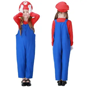 Di trasporto del nuovo Film Cosplay Mary Costumi Per Bambini Ragazzi Delle Ragazze Dolce di Halloween Casuale Mario Costume