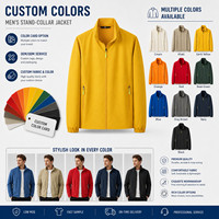 Veste coupe-vent légère pour homme, col montant, veste bomber, veste de sport imperméable, personnalisable avec logo, veste de sport unie