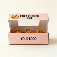 Boîtes d'emballage personnalisées pour poulet frit, jetables, pour la restauration rapide, à emporter, pour poulet et frites, impression numérique avec fenêtre