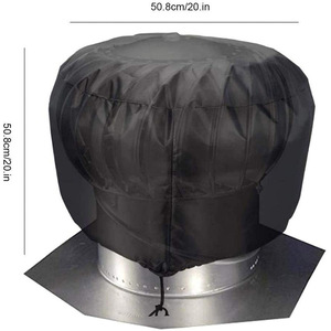 Cubierta para ventilador de techo Zuoya, 51x51cm, tela Oxford 420D, protección contra el polvo, fijación con tornillos, negro y blanco roto - Product Image 5