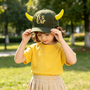 Cappellino da Baseball Personalizzato per Bambini con Corna 3D, Cappello da Sole Unisex per Bambini, Logo Personalizzato, Artigianato in Tessuto, per Feste, Attività all'Aperto, Streetwear - Product Image 2