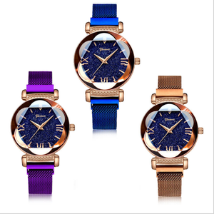 Montre de luxe bon marché avec ciel étoilé en diamant, logo personnalisé tendance, marque privée, bracelet magnétique, montre-bracelet pour femme - Product Image 2