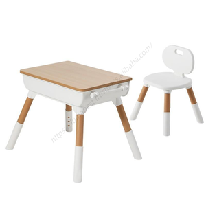 Juego de Mesa y Silla de Estudio de Madera Sólida Ajustable para Niños, Precio de Fábrica al por Mayor, Personalizable - Product Image 1