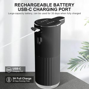 Dispensador de Jabón de Cocina Eléctrico Inteligente Automático Recargable de 360 ml, Montado en la Pared, Impermeable IPX5, con 4 Niveles Ajustables - Product Image 2