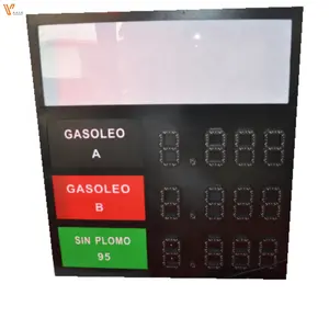 Tablero de 7 segmentos de 6 pulgadas para exteriores, pantalla led para estación de gasolina, señal de precio de gas