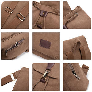 Mochila de Lona Caqui Retro Clásica Personalizada para Mujer, Mochila de Viaje y Ocio con Cordón, Mochila Personalizada para Mujer - Product Image 6