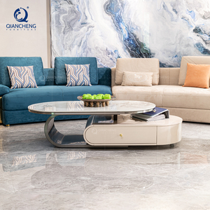 Qiancheng Nhà Thiết Kế Thương Hiệu Thép Không Gỉ Bằng Gỗ Tổ Bàn Cà Phê Kết Hợp Thiết Lập Cho Phòng Khách Nhà - Product Image 1