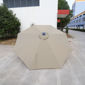 Parasol de jardin moderne en aluminium avec macramé, éclairage solaire LED 3M, idéal pour la cour et la plage - Product Image 2