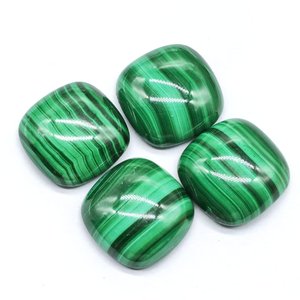 Malachite 17.5mm carré coupe basilaire fosse Cabochon pierre en vrac pour la fabrication de bijoux - Product Image 3
