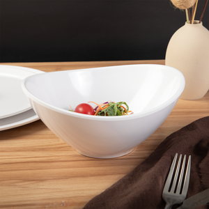 Vajilla de esmalte blanco nórdico, cuenco con forma de barco con logotipo personalizado <span class=keywords><strong>para</strong></span> sopa, ensalada, Pasta, Catering, Buffet en estilo ovalado esmaltado <span class=keywords><strong>para</strong></span> hoteles - Product Image 2