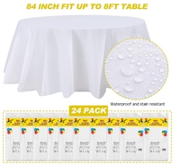 Nappe Moderne Blanche en Plastique PE Jetable Imperméable Carrée et Ronde pour la Maison Imprimée Technics Non-Tissé