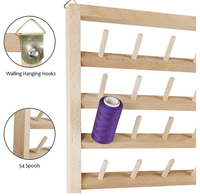 Support mural pliable en bois de pin pour bobines, rangement pour fils à coudre, fils cirés et canettes, support en bois pour fils.