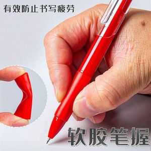 Stylo à bille rouge à pointe fine en acier inoxydable, fermeture à pression, corps en plastique durable pour la signature et la pratique de l'écriture - Product Image 3