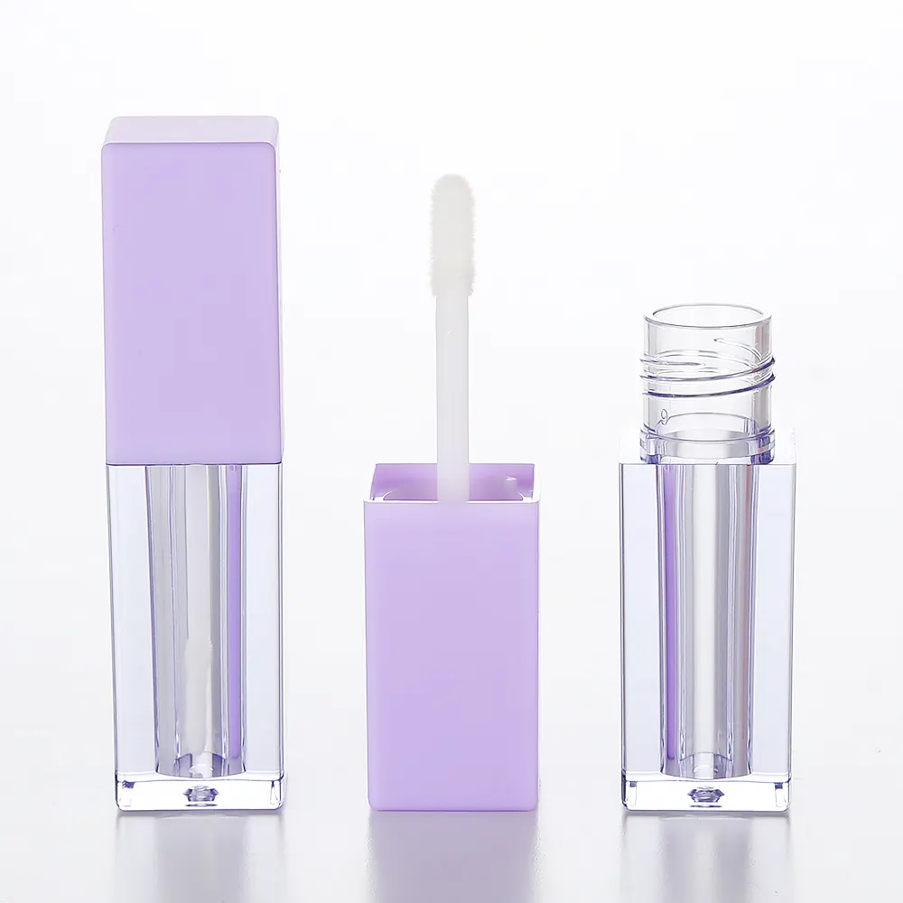 5ml Custom Square Empty Purple Plastic Lipgloss Tube